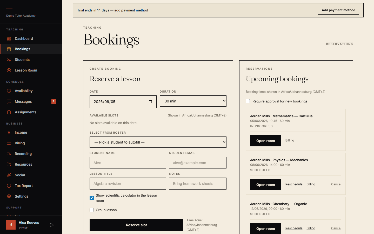 Chalkline bookings